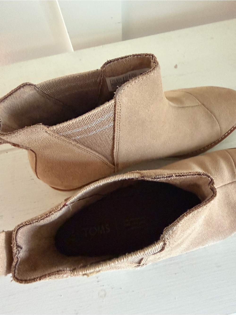 TOMS Cleo Desert Tan Suede Chelsea Boots Sz 7.5 Water Resistant NWOB - Picture 14 of 16